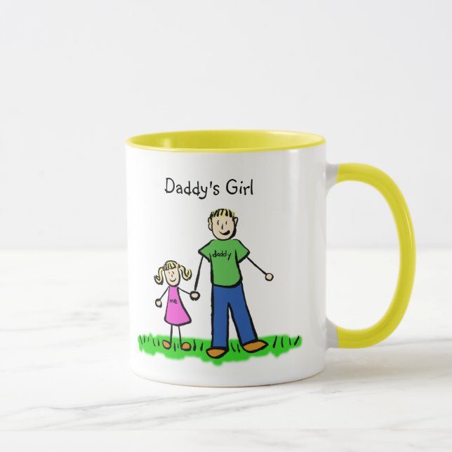 Daddy's Little Girl Zeichnend Blond Tasse (Anpasse (Rechts)