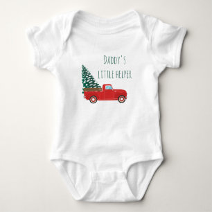 Daddys Little Helper Lieferwagen LKW Weihnachtsbau Baby Strampler