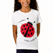 Daddy's Little Ladybug Girly Kids Cartoon T - Shir