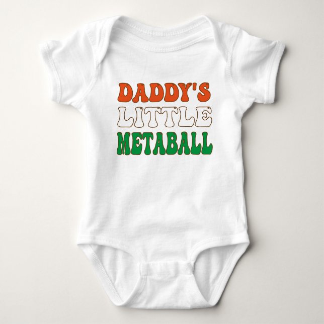 Daddy's Little Meatball Funny Italy Vater Joke Baby Strampler (Vorderseite)