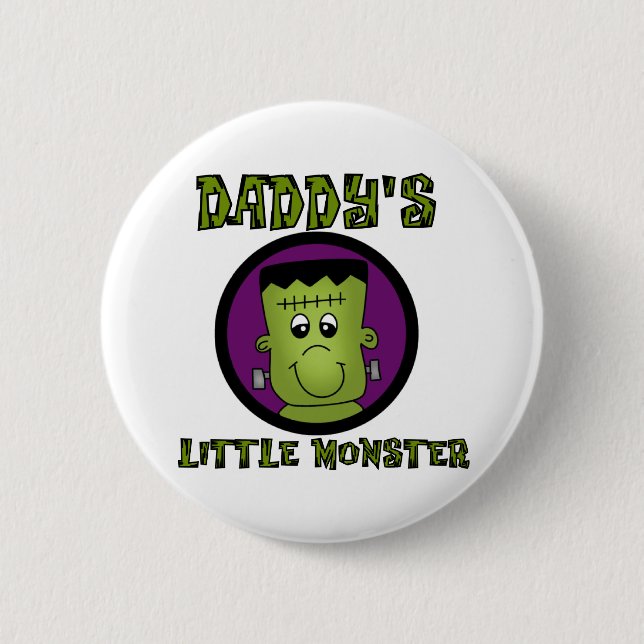Daddy's Little Monster T - Shirt und Geschenke Button (Vorderseite)