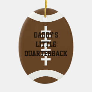 Daddy's Little Quarterback Vertikales Foto Keramikornament