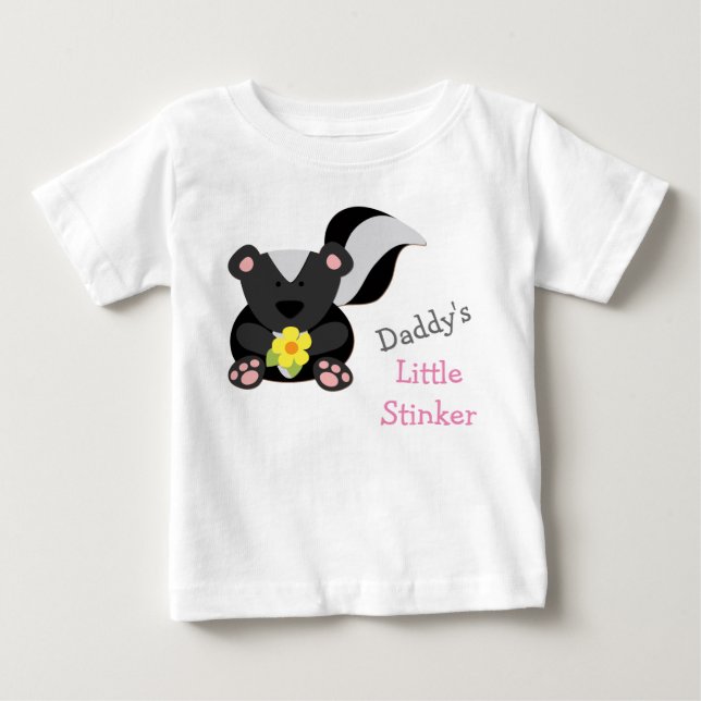 Daddy's Little Stinker Pink Baby T-shirt (Vorderseite)
