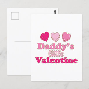 Daddy's Little Valentine Design mit Herzen Postkarte