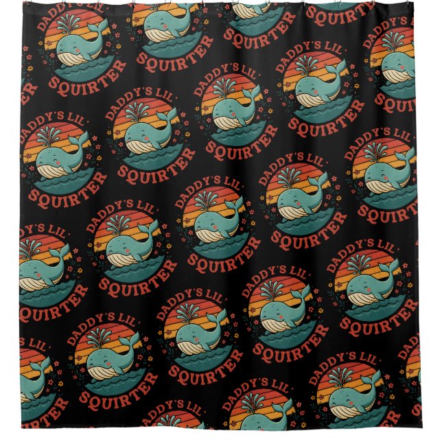 Daddys Little Whale Duschvorhang (Vorderseite)