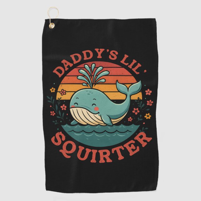 Daddys Little Whale Golfhandtuch (Vorderseite)