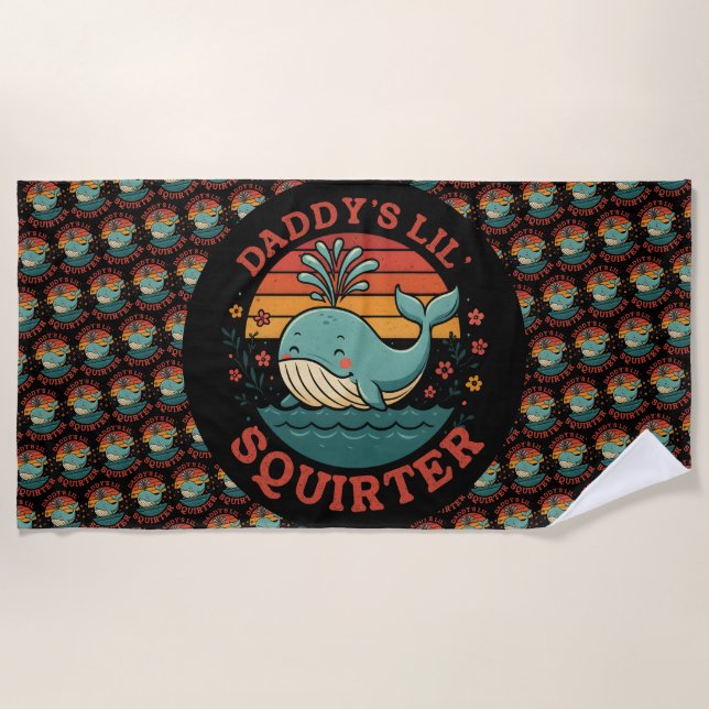 Daddys Little Whale Strandtuch (Vorderseite)