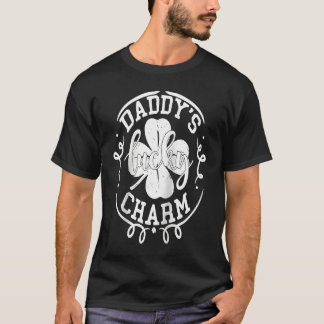 Daddy's Lucky Charm  St Patricks Day Boys Kids Sha T-Shirt