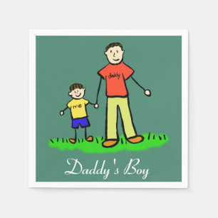 Daddys Personalisierte Familiencharakter Napkin Serviette
