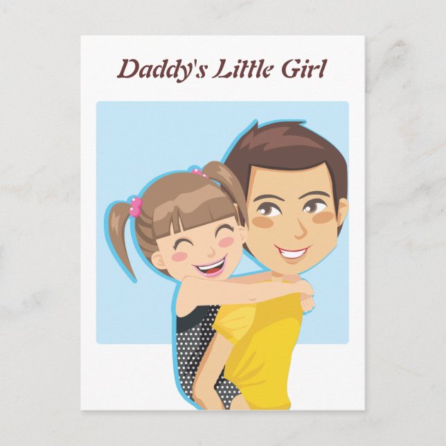 Daddy's Piggyback Postkarte (Vorderseite)