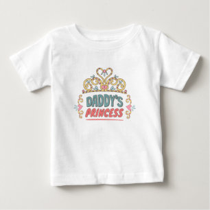 Daddys Princess Blume Heart Crown Baby T-shirt