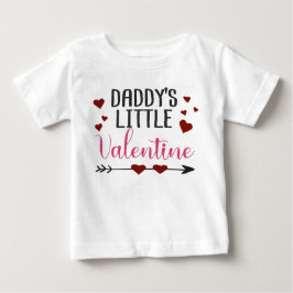"Daddy's small Valentine" rosa Herzen und Pfeil Baby T-shirt
