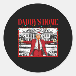 Daddy's Zuhause für Weihnachten Weihnachten Weihna Runder Aufkleber