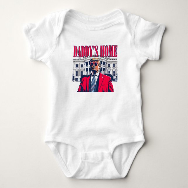 Daddys Zuhause Red White & Blue Trump Baby Strampler (Vorderseite)