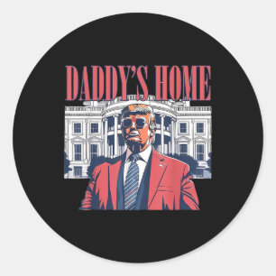 Daddys Zuhause, trump 2024: Amerika zurück Runder Aufkleber