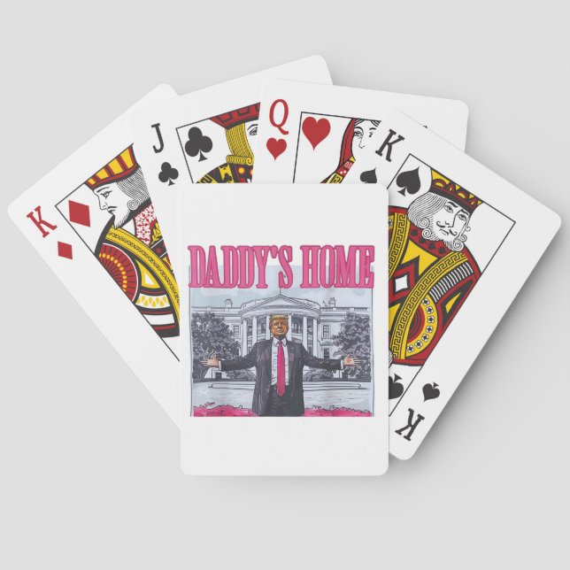 Daddys Zuhause Trump Pink-Geschenk Spielkarten (Rückseite)