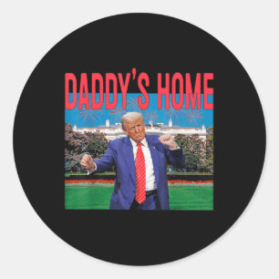 Daddys Zuhause Trump Pink Trump 2024: Amerika zurü Runder Aufkleber