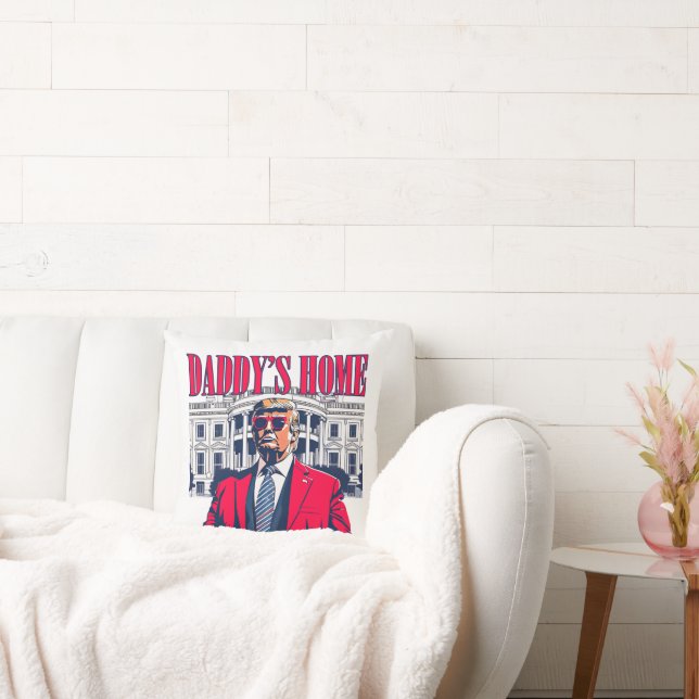 Daddys Zuhause Trump Red White und Blue Kissen (Liege)