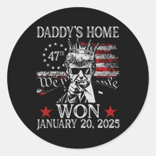 Daddys Zuhause Trump Shirt Donald Trump Einweihung Runder Aufkleber