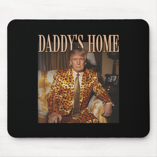 Daddys Zuhause Trump Trump 2024 Leopard Funny Mousepad (Vorne)