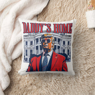 Daddys Zuhause Trump   Trump im Weißen Haus Kissen