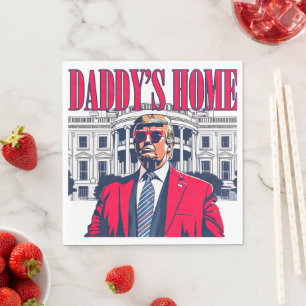 Daddys Zuhause Trump Whitehouse Patriotic Serviette