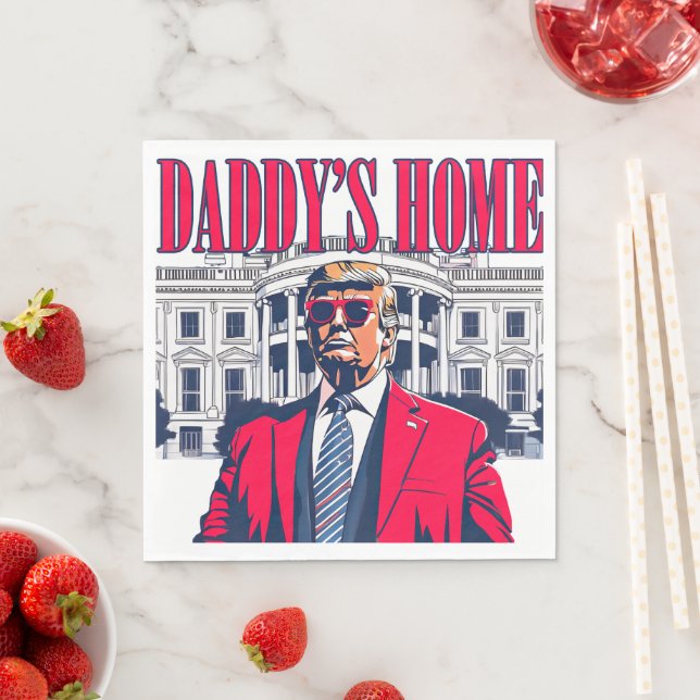 Daddys Zuhause Trump Whitehouse Patriotic Serviette (Beispiel)
