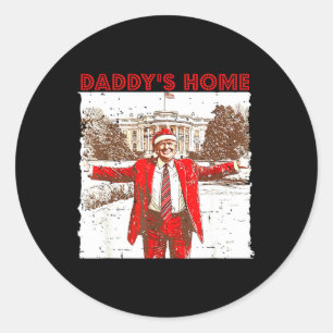 Daddys Zuhause werde ich für Weihnachts-Spaß Zuhau Runder Aufkleber