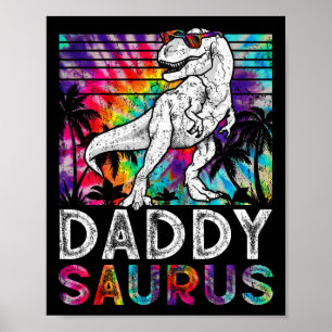 Daddysaurus Dinosaur Daddy Saurus Familie passend  Poster