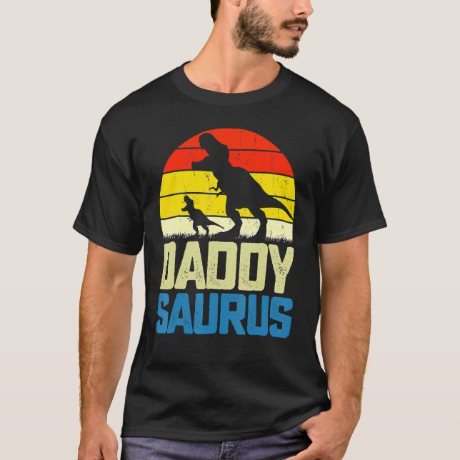Daddysaurus Fathers Day  Daddy Saurus Men Dad T-Shirt (Vorderseite)