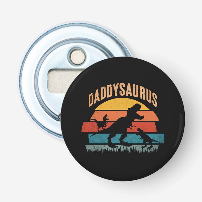 Daddysaurus - Funny Dinosaur Vater Geschenk Flaschenöffner (Vorderseite)