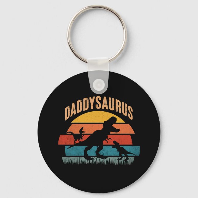 Daddysaurus - Funny Dinosaur Vater Geschenk Schlüsselanhänger (Vorderseite)
