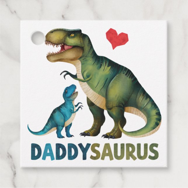 Daddysaurus Geschenkanhänger (Vorderseite)