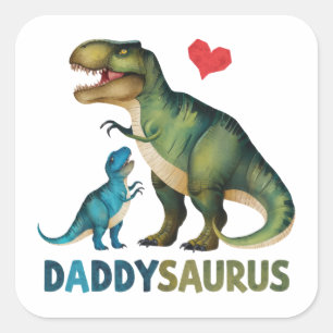 Daddysaurus Quadratischer Aufkleber