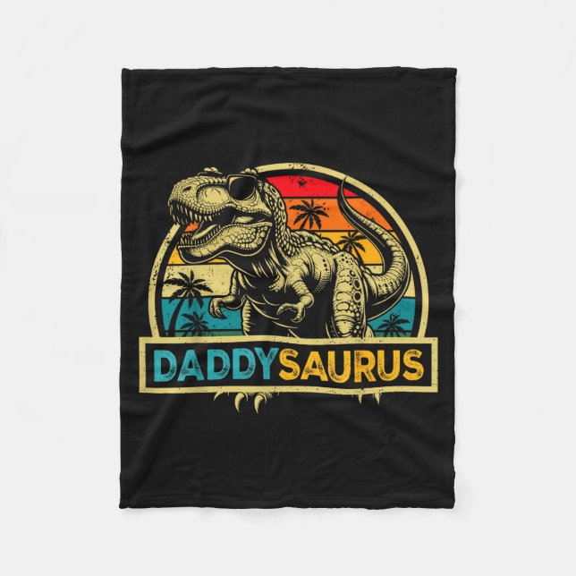 Daddysaurus T Rex Dinosaur Daddy Saurus Family Mat Fleecedecke (Vorderseite)