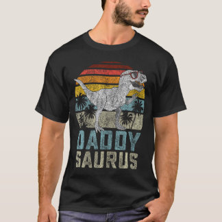 Daddysaurus T Rex Dinosaur Daddy Saurus Family Mat T-Shirt