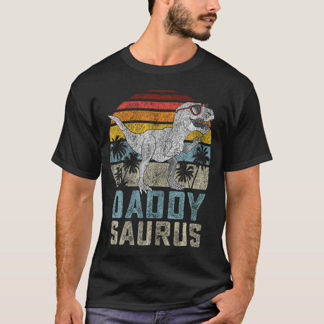 Daddysaurus T Rex Dinosaur Daddy Saurus Family Mat T-Shirt (Vorderseite)