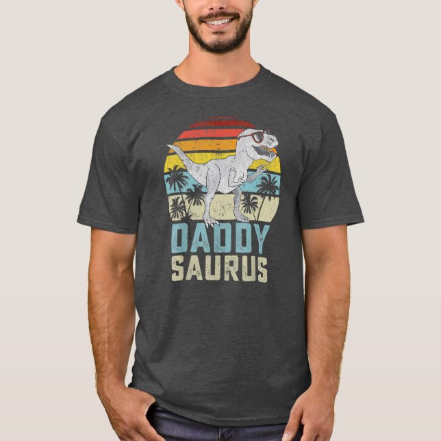 Daddysaurus T Rex Dinosaur Daddy Saurus Family T-Shirt (Vorderseite)