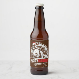 DaddySaurus T-rex Dinosaur Funny Vathers Day Bierflaschenetikett