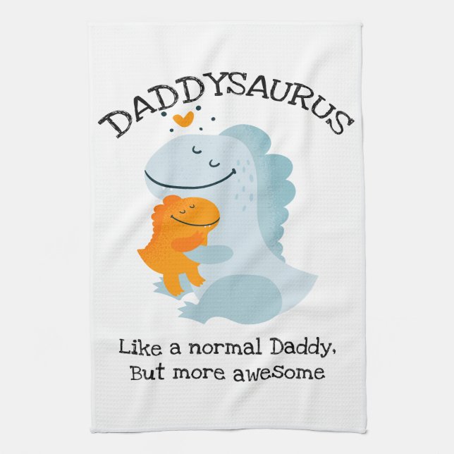 Daddysaurus wie ein normaler Papa, aber Phantastis Geschirrtuch (Vertikal)