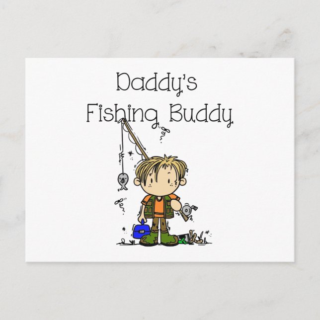 DADFISHINGBUDDY.png Postkarte (Vorderseite)
