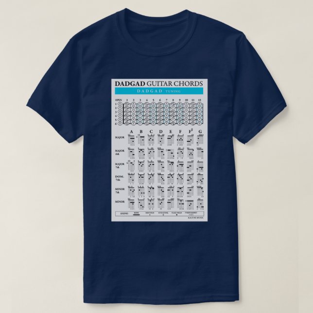 DADGAD Gitarrenakkorde T-Shirt (Design vorne)