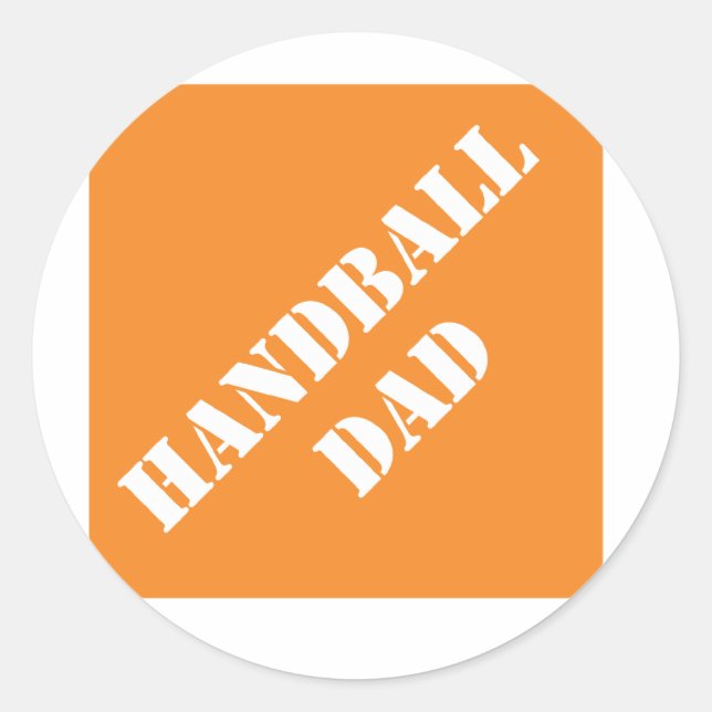 Dadisms Handball Vater Runder Aufkleber (Vorderseite)