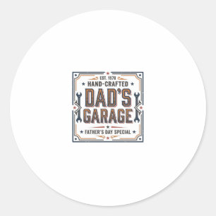 Dads Garage Vintage Vatertag Runder Aufkleber