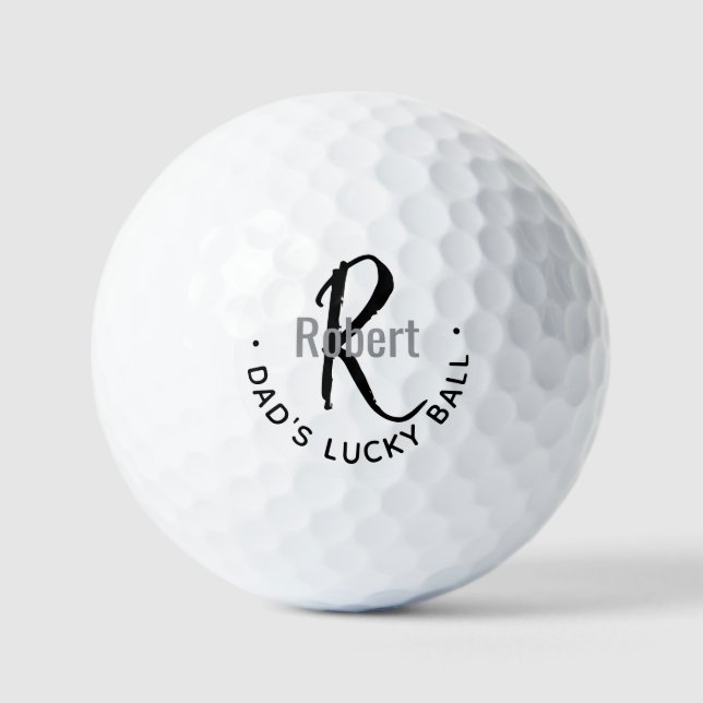 Dad's Lucky Ball Monogram-Geschenk für ihn (Vorderseite)