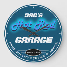 Dad's or Any Name Garage Blue Faux Neon Look
