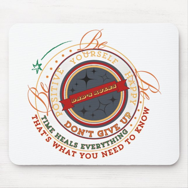 Dads-Rules-Rundes-Abzeichen Mousepad (Vorne)