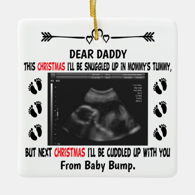 Dadto be from Bump Christmas Custom Foto Keramikornament (Vorderseite)
