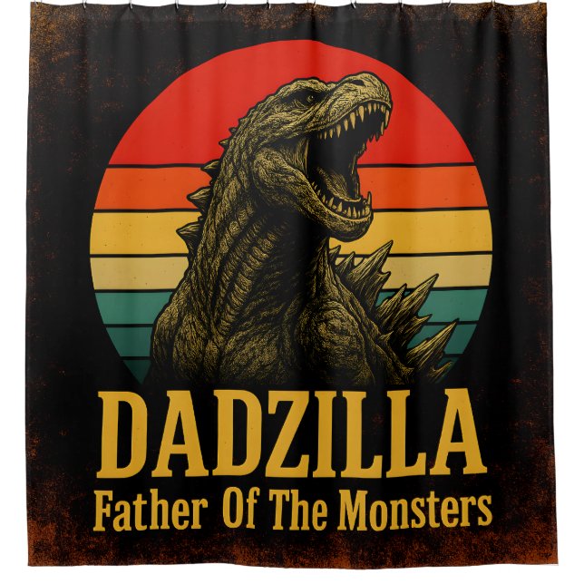 Dadzilla Vater der Monster Vatertag Duschvorhang (Vorderseite)