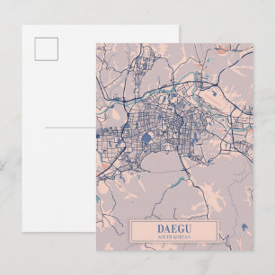 Daegu südkoreanische luftige Stadtplan-Reise Postkarte